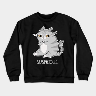 Suspicious Kitten Crewneck Sweatshirt